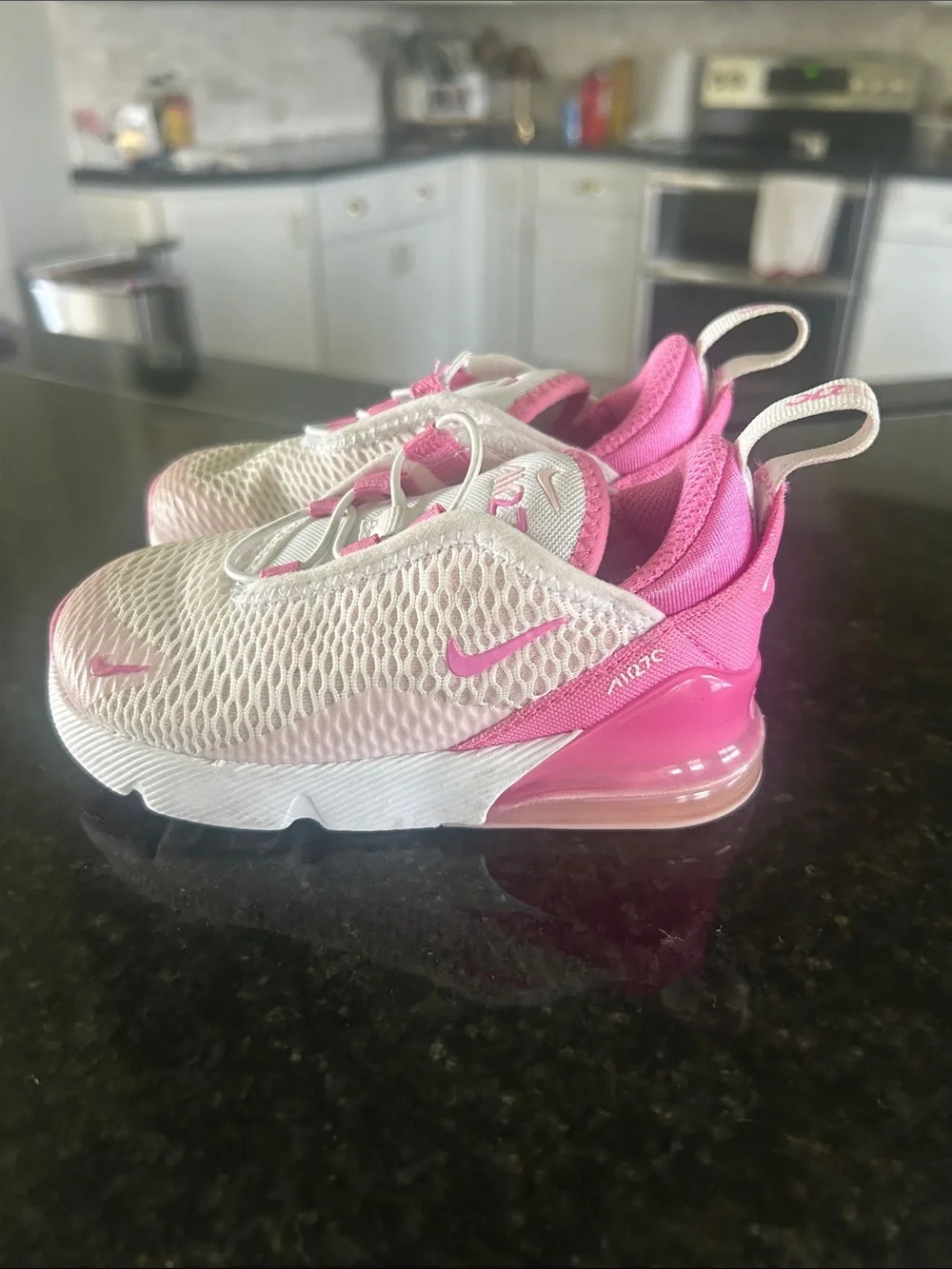 Nike Kids' Pink and White Air Max Slip-On Sneakers